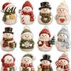 Festive Home Decor Snowman Christmas Countdown Calendar 24-Day Acrylic Ornament Set with Winter Creative Gifts Figures Tree Hanging Decor,