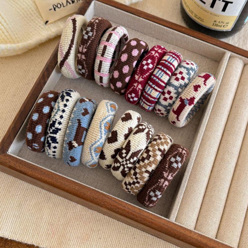 4Pcs/Set Elastic Hair Ropes Ethnic Pattern Hairband For Women High Ponytail Holder Scrunchies Rubber Band Hair Accessories