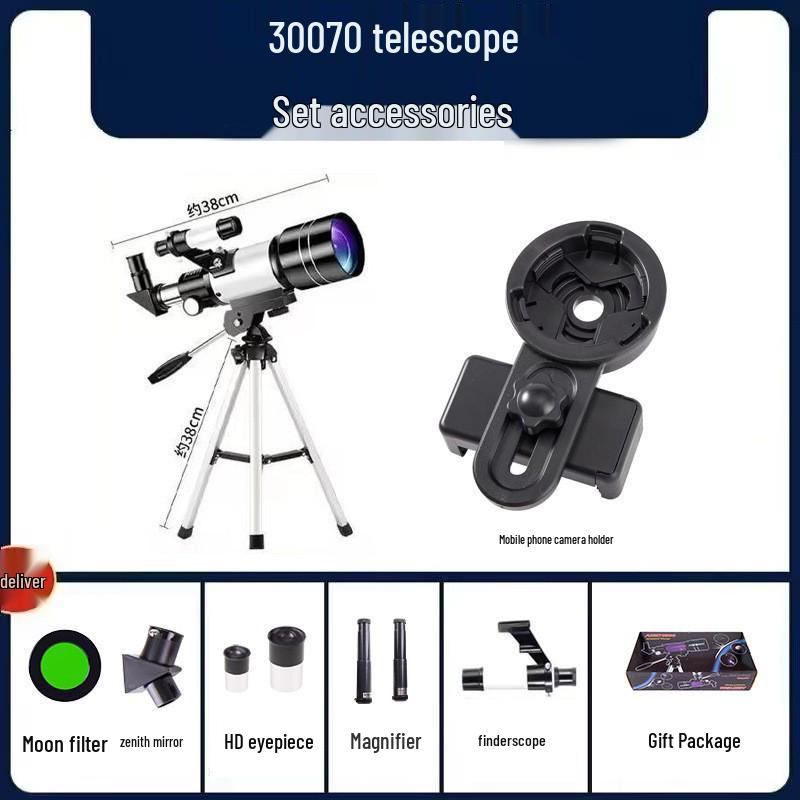 F30070 HD Astronomical Telescope - High Magnification Professional Stargazing Entry Model for Students and Children