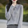 Casual Loose Knitted Long Sleeve Polo Neck Cardigan Sweater