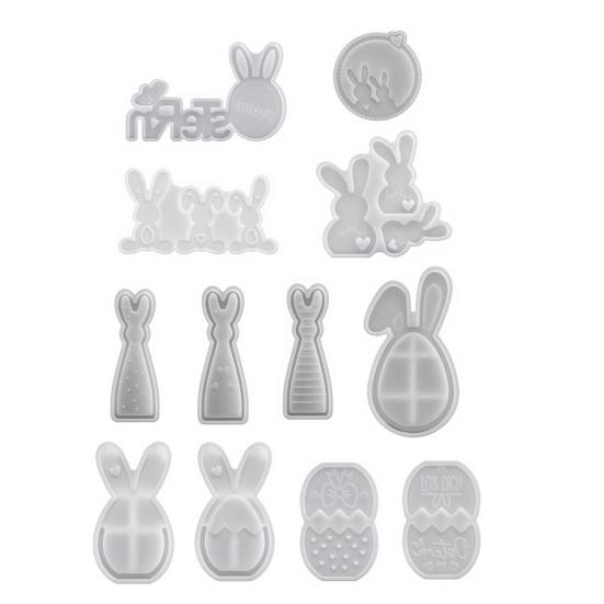 Rabbit Mold 3D Bunny Pattern Silicone Mold Resin Casting Flexible Reusable Epoxy Mold DIY Crafts Easter Gift Making Mold Spring