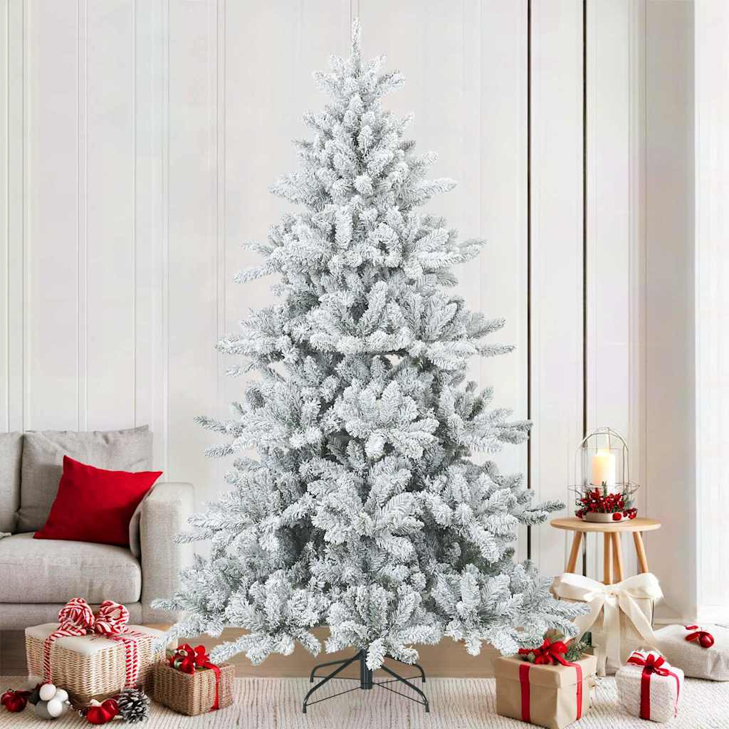 Künstlicher Klapp-Weihnachtsbaum Schneeweiß 210 cm