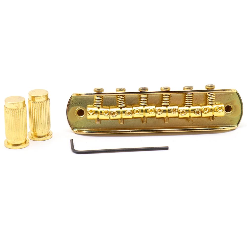 1 Set JM JazzMaster Gitarrenbrücke Verstellbar Gewindet 6 Saitenreiter Gitarrenmeisterbrücke Für E-Gitarre im Meister-Stil