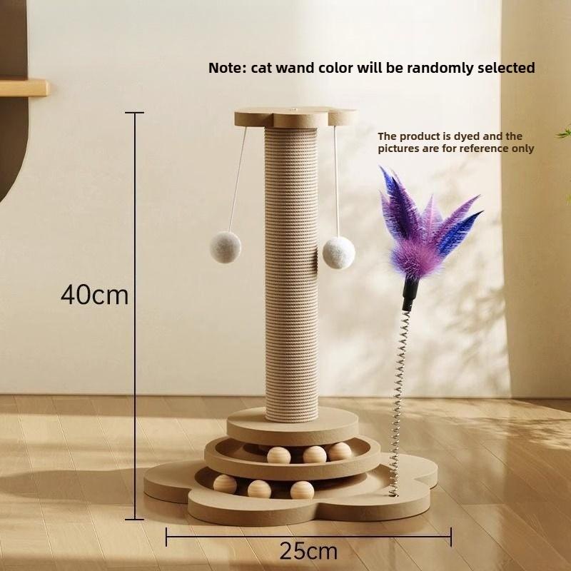 

Cat Climbing Frame Integrated Wear Resistant Ball Cat-teaser Stick Scratch Resistant Vertical Cat Scratching Post Cat Toy House
