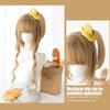 Linen Gold Double Ponytail Synthetic Wig Female Natural Elegant Linen Gold Long Curly Lolita Double Ponytail Full Head Wig