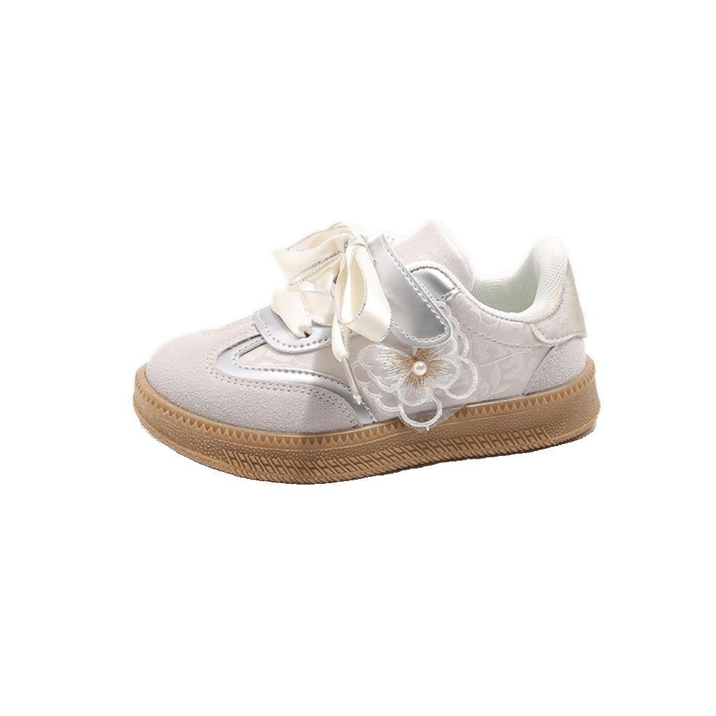 Girls' sports shoes mesh breathable casual shoes 2025 new spring and autumn children's board shoes girls soft-soled German training shoes tide