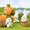 7ks Diy Mini Miniaturní víla Garden Rabbit Decor Řemeslné ozdobné doplňky