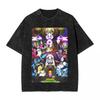 Washed Cartoon T Shirts Undertale Dog Pocket Graphic TShirts Cotton Loose Streetwear Short Sleeve Tee Shirt Men Women Clothing