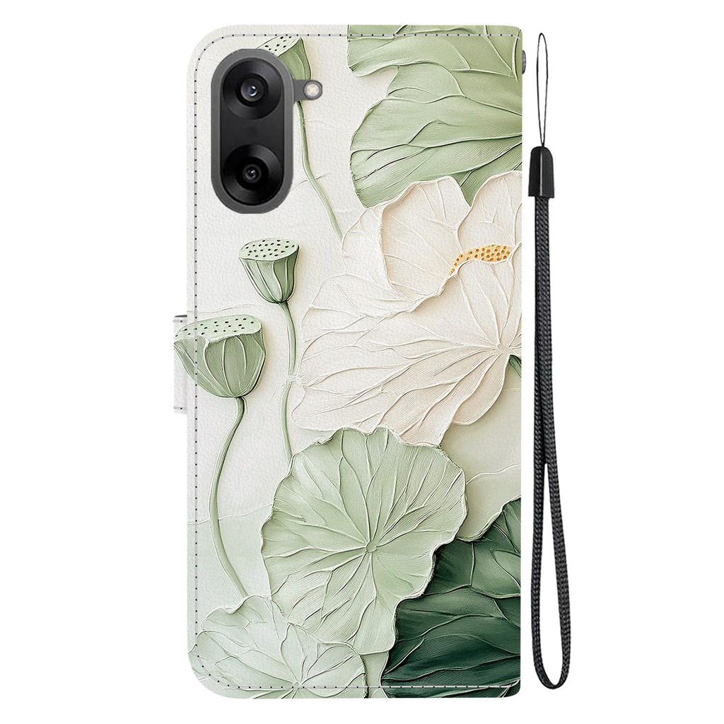 Für OnePlus Nord CE5 5G/Ace 5 Racing 5G Brieftasche Hülle Musterdruck Leder Ständer Handyhülle mit Riemen