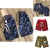 Bereit Camouflage Hai Kopf Bedruckte Baumwollshorts Für Herren Jugendmode**