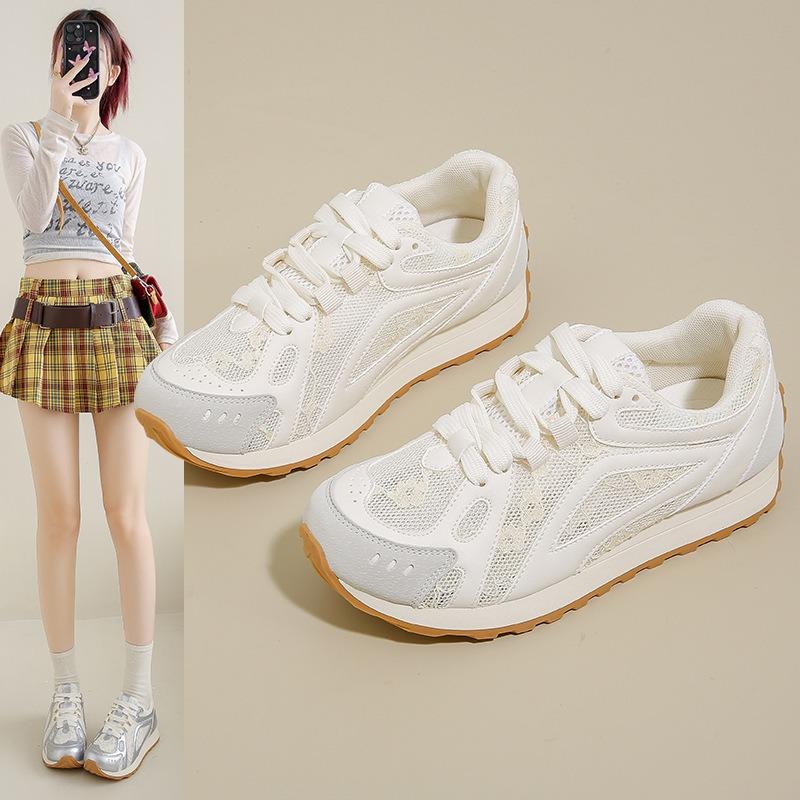 Fashion Women's Fad Casual Mesh Breathable Sneakers Non Slip Comfort Lady Flat Shoes Bottomed Breathable Training Shoes Zapatillas Mujer