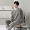 Half Fleece Pajamas Men'S Winter Thickened Fleece Coral Fleece Autumn And Winter Thermal Loungewear Set
