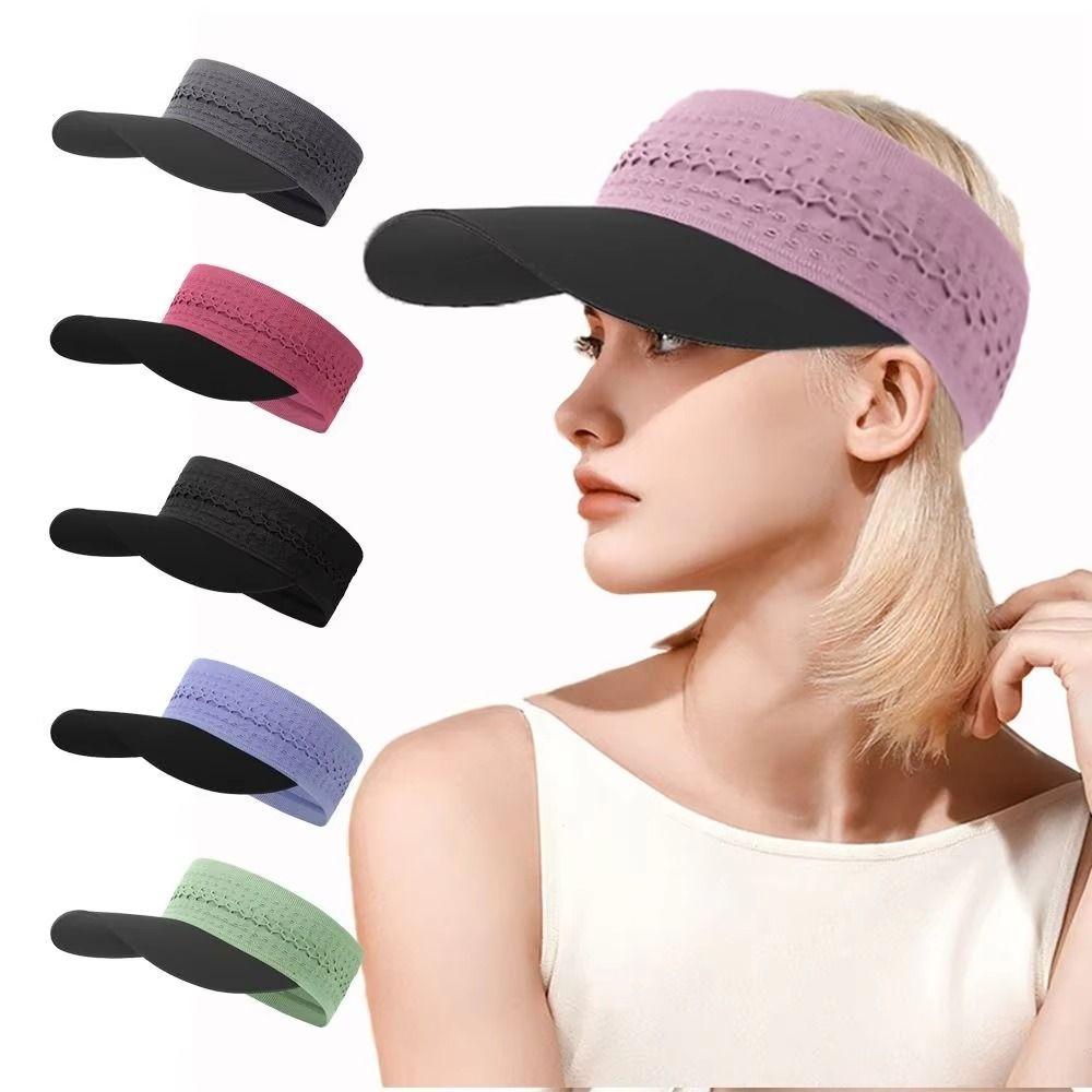 Wide Brim Multicolor Hairband Sun Hats UV Protection Quick-drying Sun Visor Breathable Sweat-absorbing Sports Cap Outdoor Sports