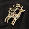 Koreanische Mode Bunte Zirkon Rentier Brosche - Weihnachtliches Temperament Accessoire