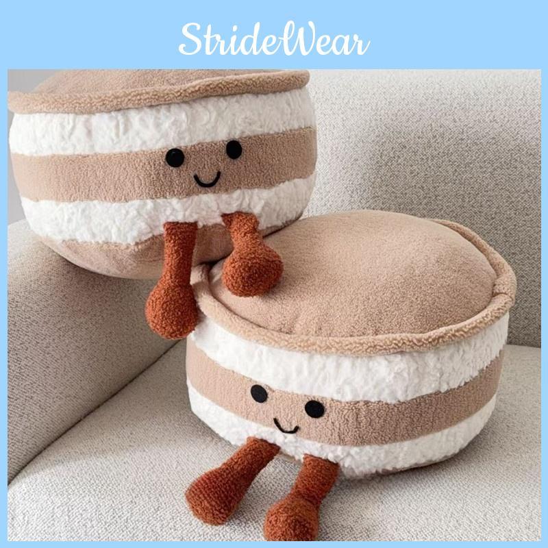 Plush Cake Soft Pillow For Couch Bed Decor With Padded Fill And Cute Design