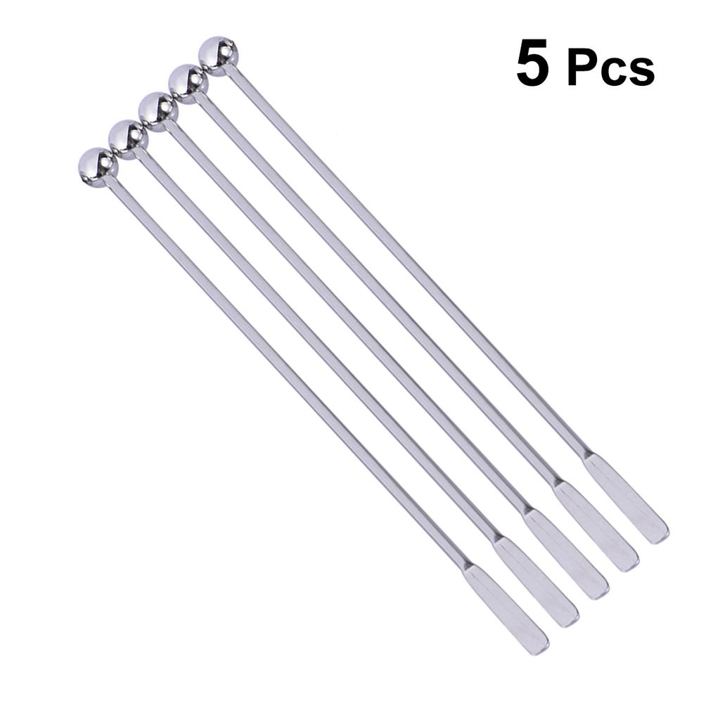 Kaffe Rørepinner Holder Drikkedekorasjon Rørepinner Cocktail Langt Håndtak Sølv