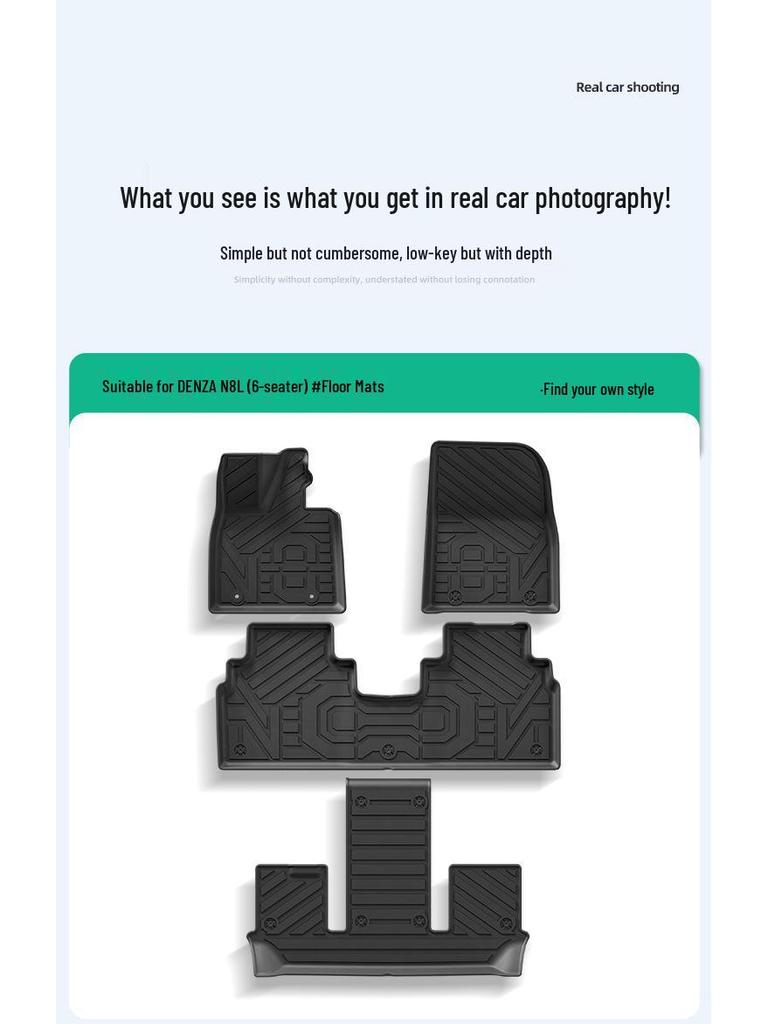 Custom TPE Floor and Trunk Mats for 25 Denza N8L Models - All-Weather Protection