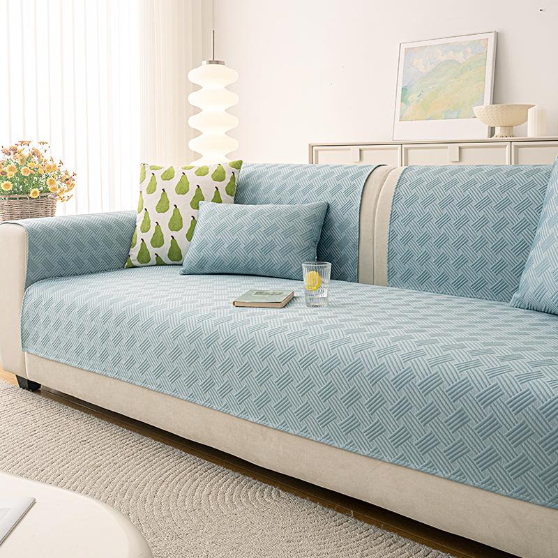 Summer Cool Cushion Sofa Cushion Mat Summer Cool Feeling Ice Silk Non-Slip Seat Cushion Sofa Cover All-Inclusive Universal Cover Cloth