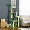 Green Indoor Cat Tree with Hammock, Cat Tower with Scratch Column, Platform, Ball, Indoor Cat Furniture.