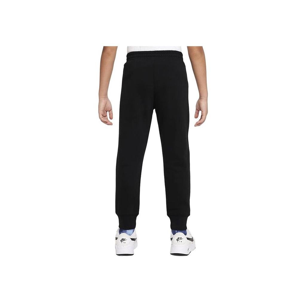 Nike Kids  Knitted Sports Pants Casual Solid Color Mid Waist Tapered Fleece Thick Black Kids Bottoms FD4985-010