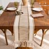 Bohemian Table Runner Striped Table Runner with Tassels Rustic Fringed Table Runner for Home Farmhouse Dining Table Decor