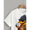 Lässiges Kurzarm-Bedrucktes Modisches Oversized 3D Top Muster T-Shirt für Herren Bequemes Sommer Rundhals