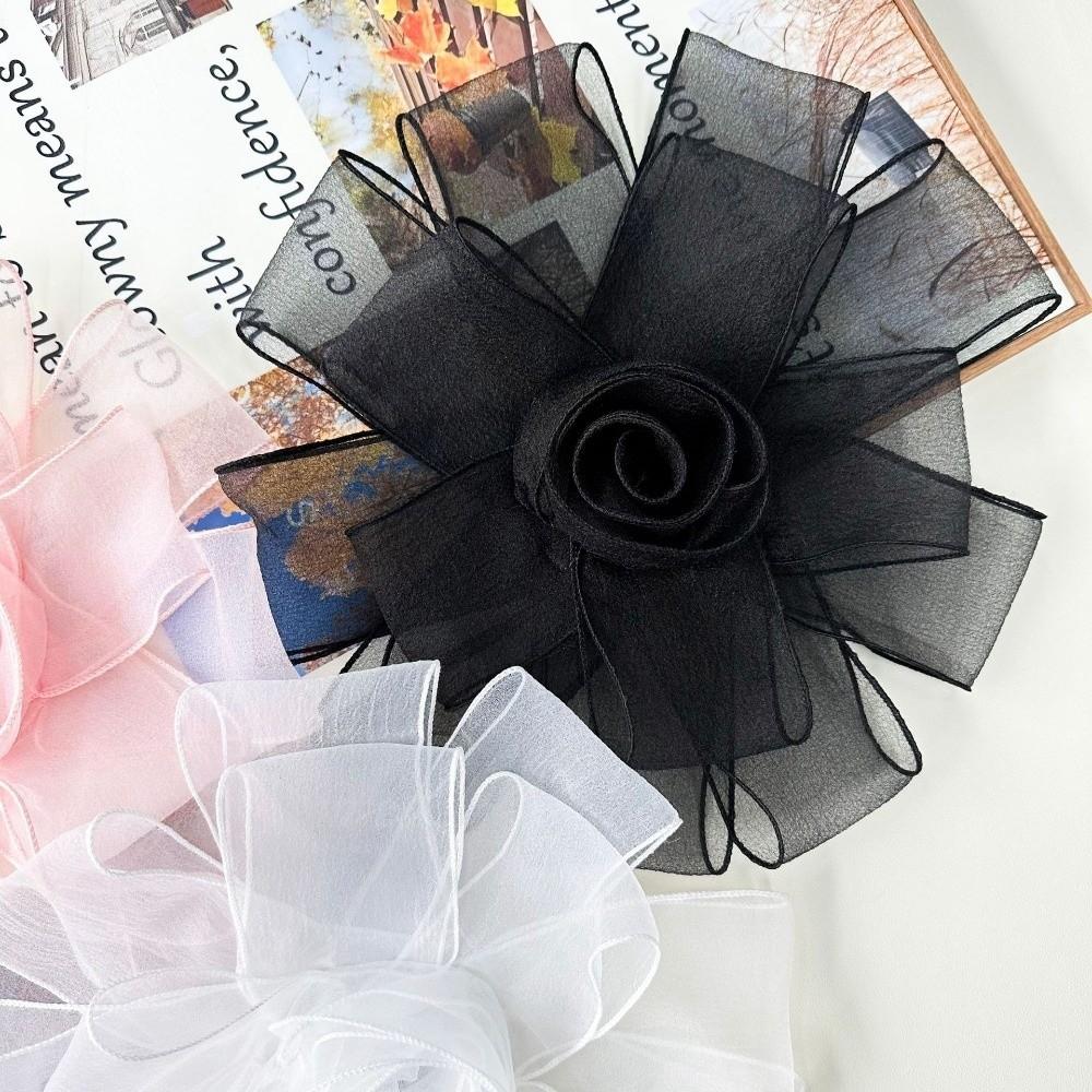 Exquisite Mesh Dress Cloth Patch Rose Flower DIY Large Flower Patch Dress Decorative Multi-Layer Chest Flower