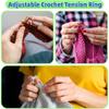 Adjustable Knitting Loop Crochet Loop Rings with Stiching Marker Open Finger Holder Rings for Faster Knitting Yarn Guide