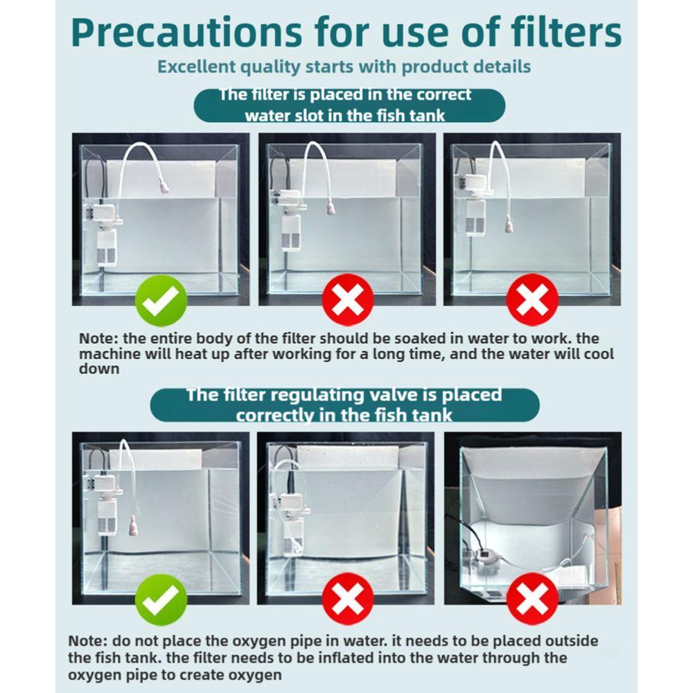 1Pcs Submersible Silent Aquarium Filter Pump 3 in 1 Wave Maker Durable Air Oxygen Aerator