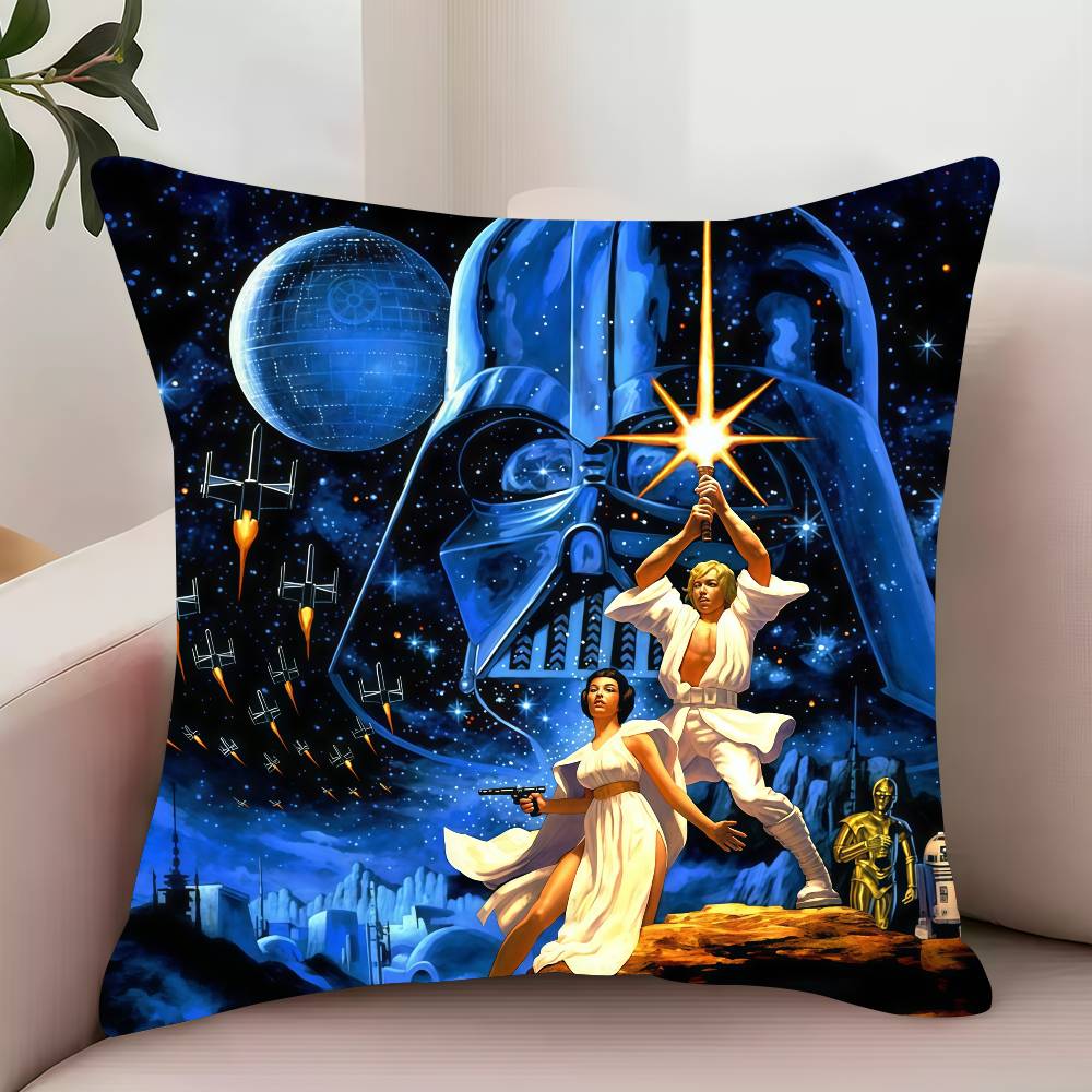 

MINISO S-Star Movie W-Wars Pillow Case Decor Protective Covers Comfortable soft for Sofa Living Room Home office 12x12Inch
