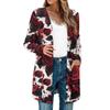 Women's Lightweight Long Sleeve Open Front Cardigans Long Sleeve Lightweight Vintage Printed Coat With Pockets