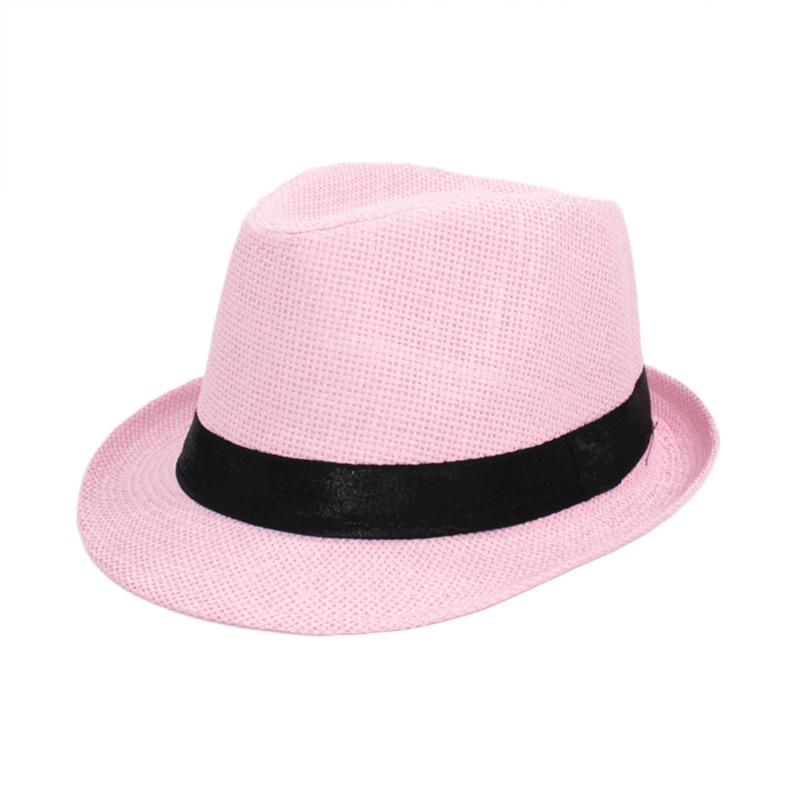 Cappelli Fedora Estivi per Uomo Mezza Età Cappellino Lino Panama Monocolore Jazz Cappello Cowboy Uomo Donna Festa Britannica Cappello da Sole