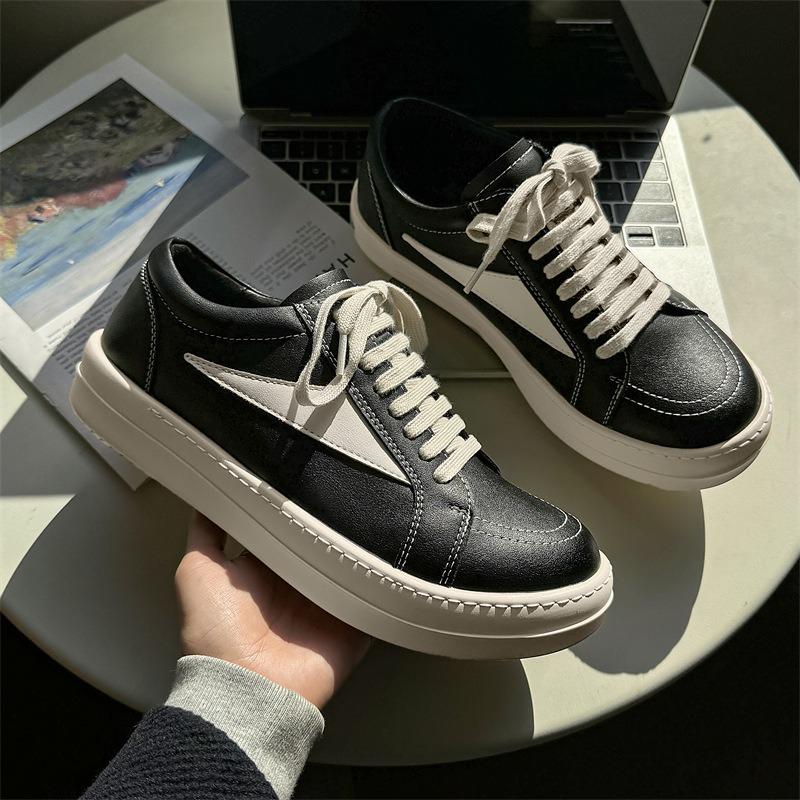 3678-RO Inverted Triangle Shoes Spring and Autumn Summer Thick-soled Dark Casual Thick-soled Low-top Board Shoes for Men and Women