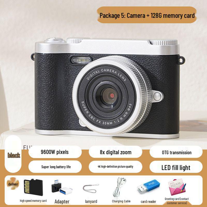 Retro Dual-Lens 9600W Pixel Cute Digital Camera for Students with Polaroid Photo Transfer Capability