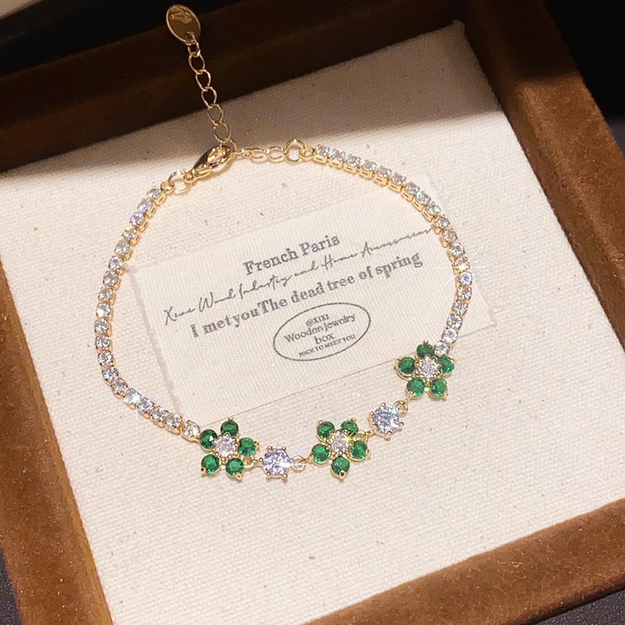 Cui Ji Liu Jin Elegant Colored Zircon Bracelet - Light Luxury, High-end, Versatile Design