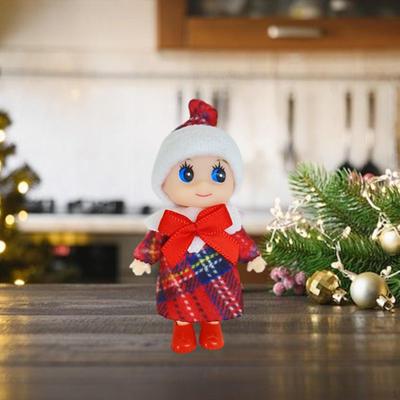 Christmas Elf Doll Figurine Desktop Ornament Adornment Collecting Xmas Decorations for Festival