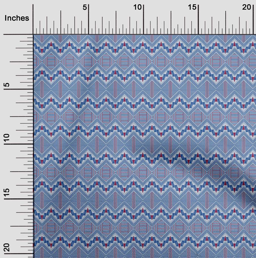 oneOone Cotton Flex Fabric Chevron & Triangle Geometric A  Printed Craft Fabric BTY 40 Inch