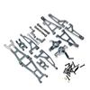 For MJX Hyper Go 1/16 16207 16208 16209 16210 H16 Metal Front Lower Arms Upgrade Swimg Arm Steering Linkage Block Kit Rear Hubs