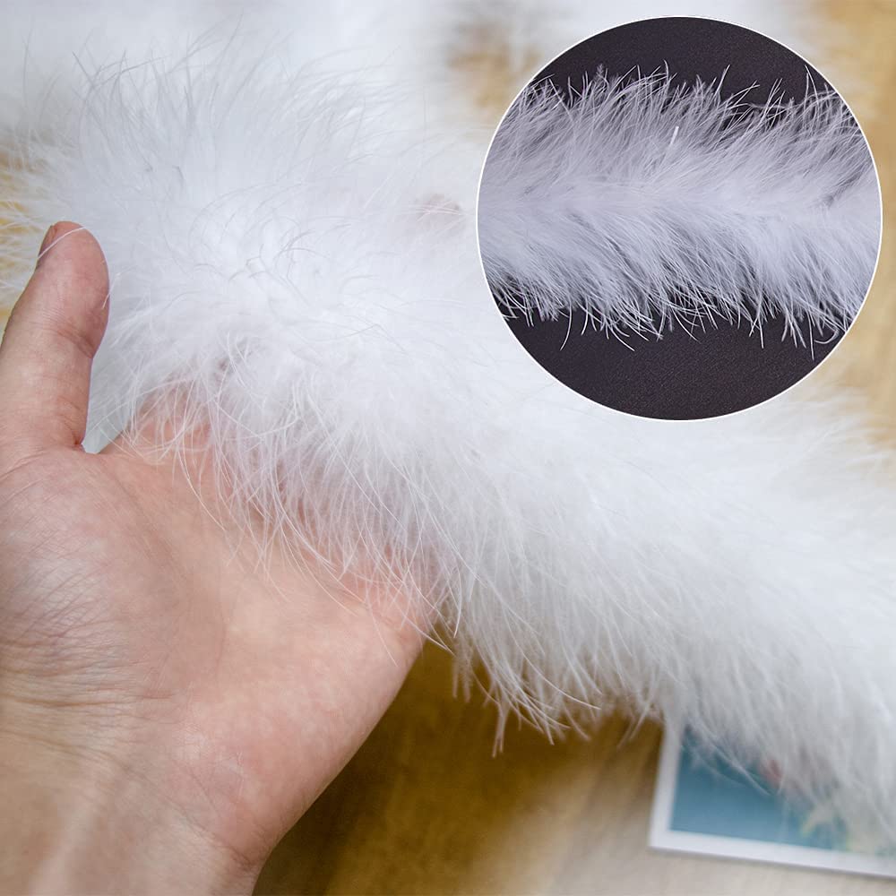DIY 2 Meter Turkey Feather Boa Marabou Shawl 18-20g Feathers Scarf for Wedding Cosplay Party Clothing Costume Decoration Accessory