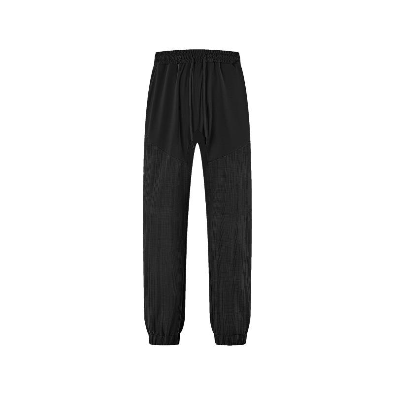 Casual trousers summer simple loose thin imitation hemp sports lace-up splicing men's sweatpants