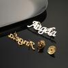 Stainless Steel Custom Name Letters Logo Brooch Personalized Nameplate Pins Badge Trendy Jewelry Gift for Women Men Kids