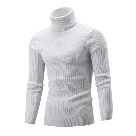 Men Knitwear Simple Solid Color Comfy Sweater Pullover Turtleneck Twist Men Sweater Pullover Sweater Pullover for Daily Life