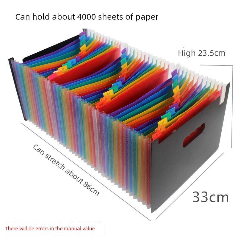 Large Capacity File Holder A4 Multi-Layer Folder Insert Buggy Bag File Storage Category Folder Student Test Paper Clip