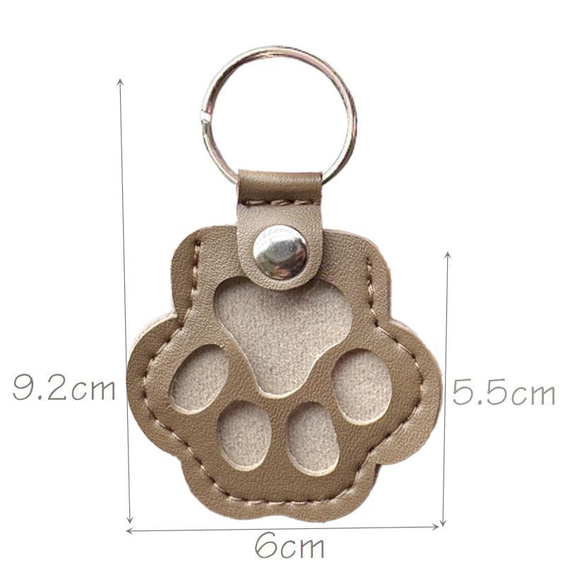 Elegant Leather Pet Hair Keepsake Keychain Pendant for Cats & Dogs