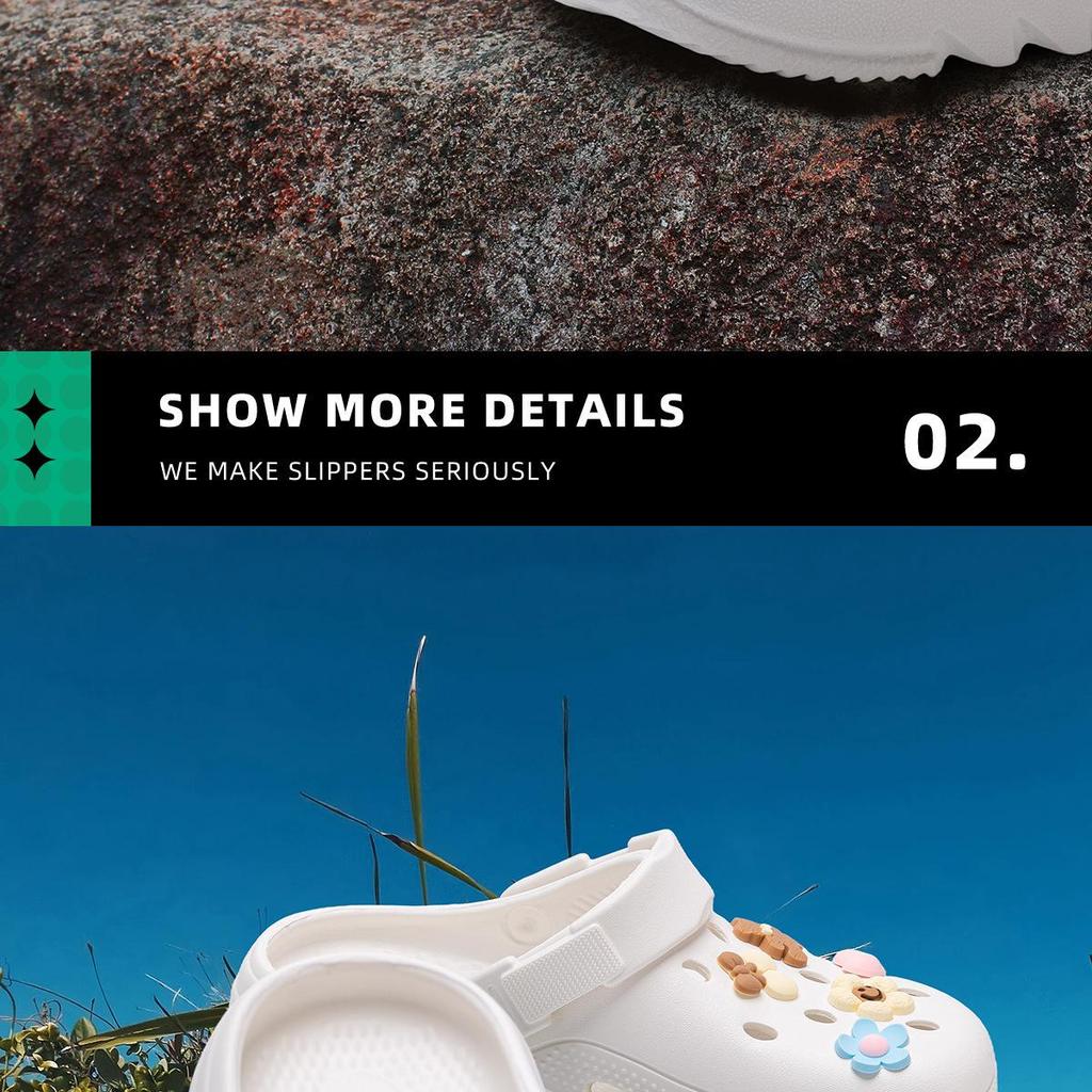 Women's 2024 Anti-Slip Thick-Soled Beach Shoes: Closed-Toe, Hole Design, Half-Slippers for Summer Outdoor Wear.