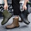 Men's Waterproof Non-slip Rain Boots - Durable, Eco-friendly PVC Ankle Overshoes for Outdoor Commuting