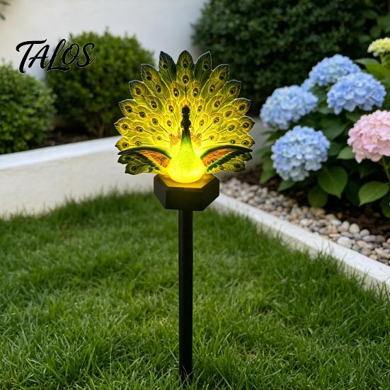 Solar Powered Yard Decor Peacock Garden Statue, Outdoor Lighted Sculpture, Waterproof Statue LED Light for Patio Lawn Pathway Decoration Decorative