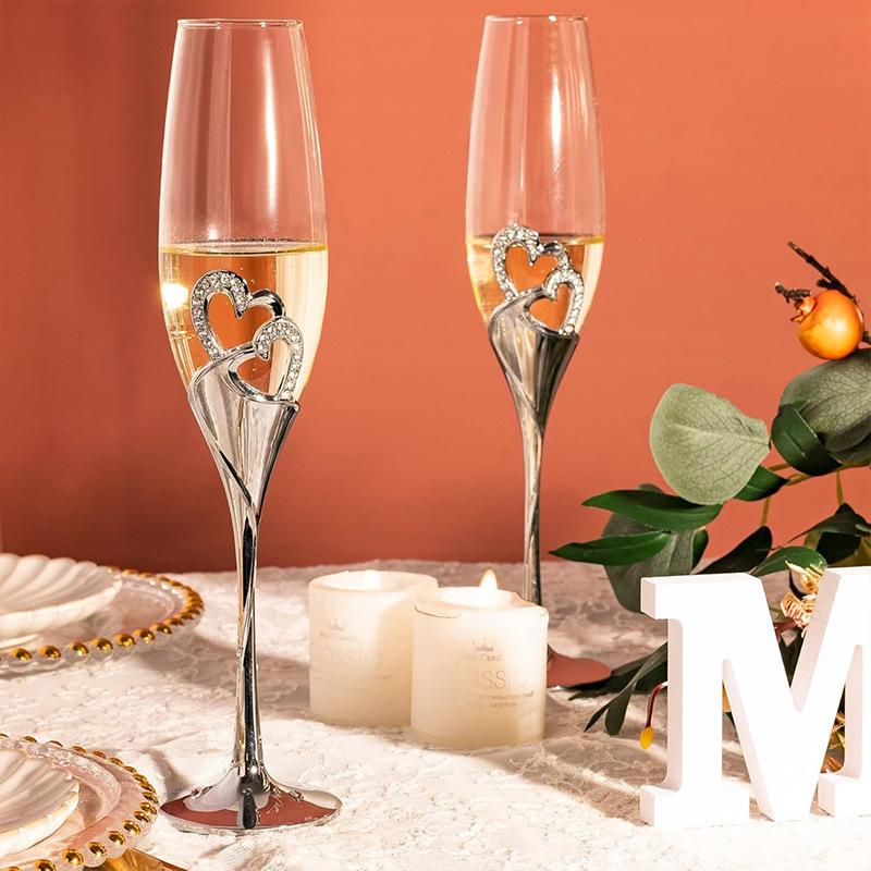 Crystal Bubble Champagne Glass Red Wine Cup Set Wedding Gift Transparent Glass High Foot Red Wine Cup Wine Glasses Wine Glass