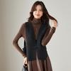 CARBAMMI Women's 100% Wool V-Neck Knit Vest