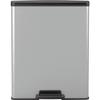 Poubelle Rectangle - DECO BIN - CURVER - 65L - Design moderne - 49 x 29 x 61 cm - Gris métallisé